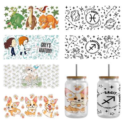 Self Adhesive Christmas UV DTF Cup Wraps DTF Glass Sticker 16oz