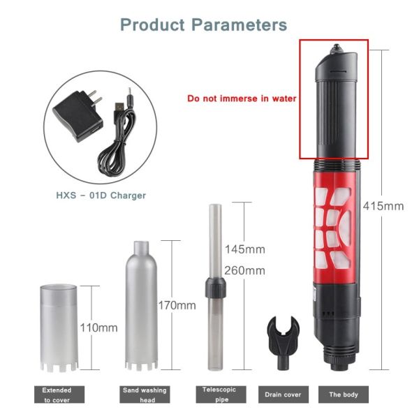 Agua de limpieza Chan del extractor del barro de la arena del acuario del filtro automático del aspirador de la grava del acuario