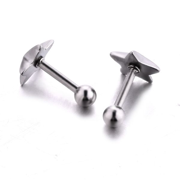 Christmas girls fift shiny star cute earrings stainless steel body jewelry