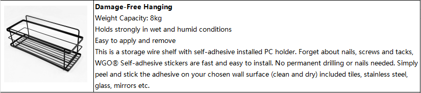 SS201 Wall Bath Accessories Chrome Holder For Shower 10kg Loading Kitchen Wall Rack