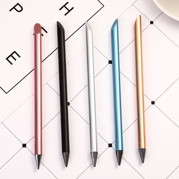 Metal Creative Pencil Erasable Sketch Writing Endless Pen Eternal Pencil