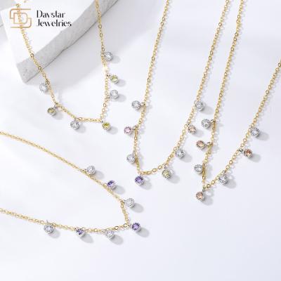 Ouro de aço inoxidável da joia DIY de Diamond Zircon Letter Pendant Necklace chapeado