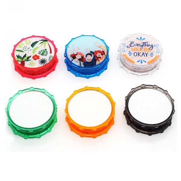 Portable Double Sided Manual Sublimation Herb Grinder With Printable Acrylic Blanks Plastic Small Spice Grinder With Storage
