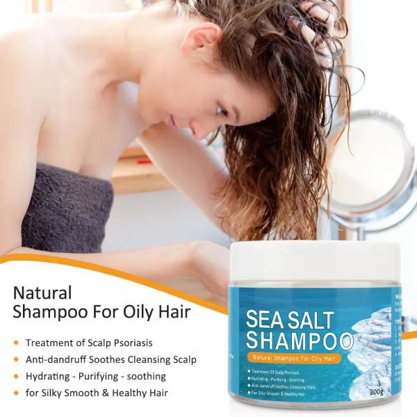 Sal do mar Cuidados com o couro cabeludo Massageiro Esfregue Shampoo Esfoliante Esfregue Capelo Nutritivo