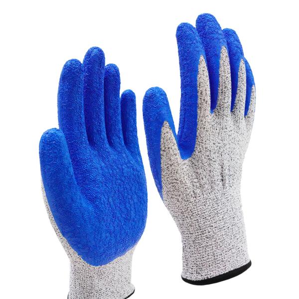 Durable Latex Safety Gloves Wear Resistant Crinkle Latex Rubber Construction Gloves