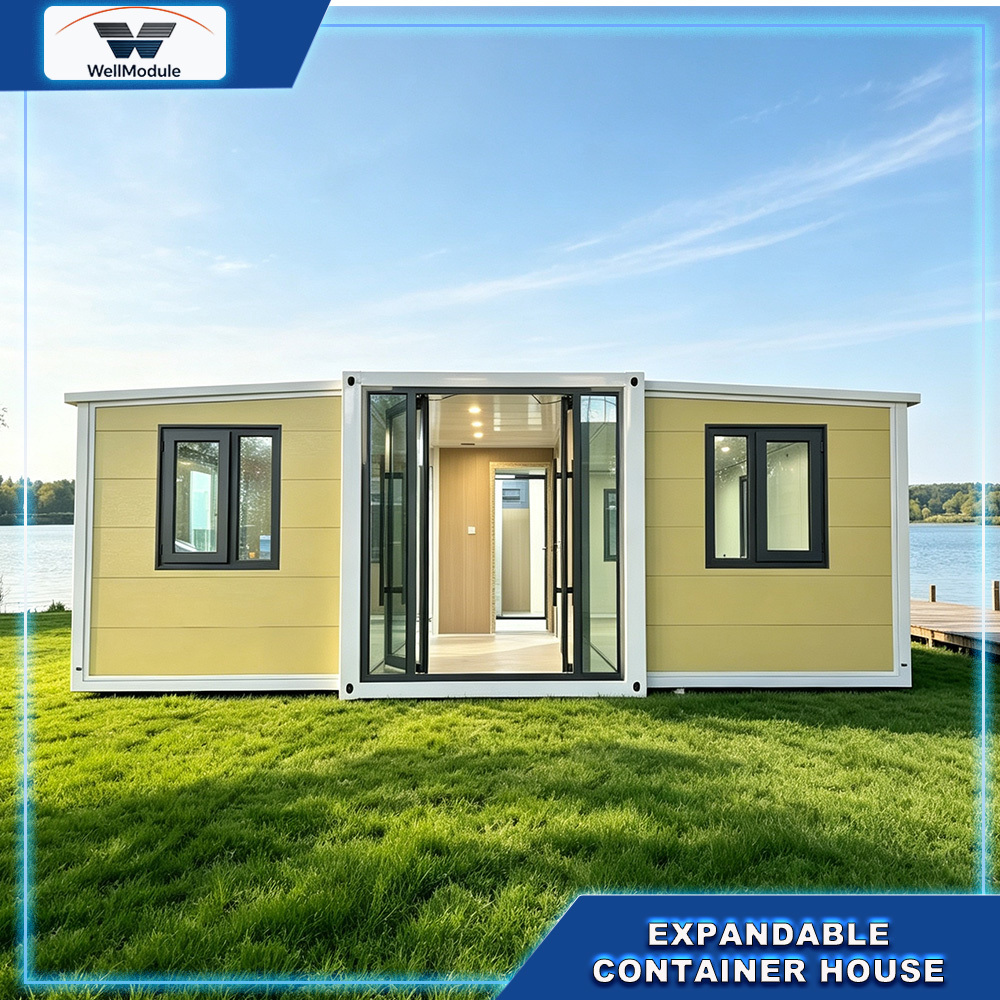 Expandable container house practical modular design providing expandable living and working areas for various industries