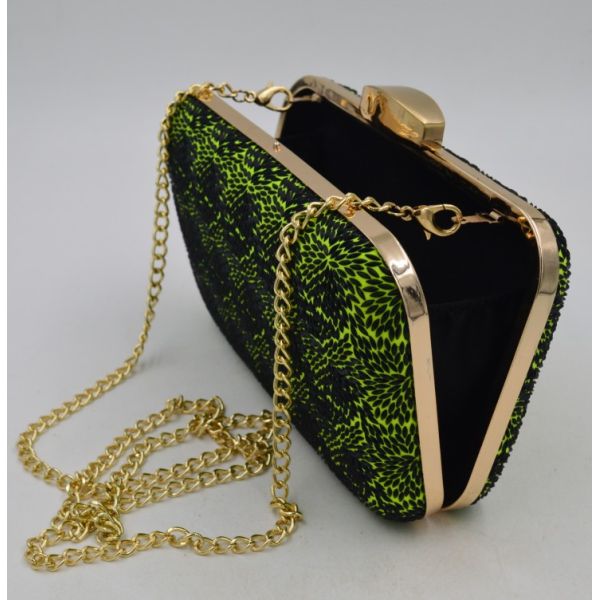 Elegant Small Green Evening Clutch Bags Rectangle Shaped Wallet Evening Bag