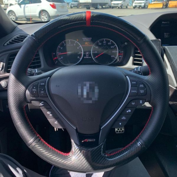 Genuine Leather Beige Hand Stitching Steering Wheel Cover for Honda Acura RDX TL ILX