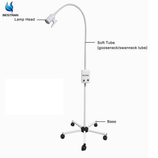 Mobile Soft Gooseneck Tube Surgical Examination Lights Adjustable Brightness 5 Castors