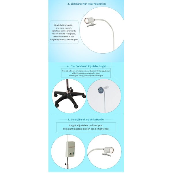 Wall Mounted Medical Led Surgical Lights / Aluminium Alloy Dental Exam Light