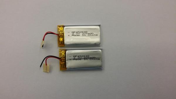 Gravador de vídeo UN38.3 da bateria MP452040 320mAh do polímero do lítio de IEC62133 3.7V