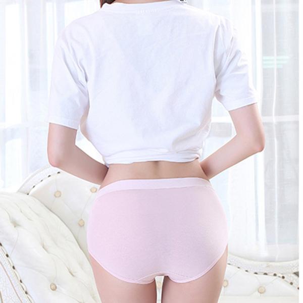 Brief Womens Hipster Cotton Panties Solid Pattern Plus Size Antibacterial