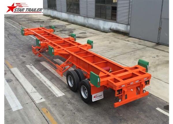 Port Transportation 20ft Container Trailer With Steel Leaf Spring Suspension