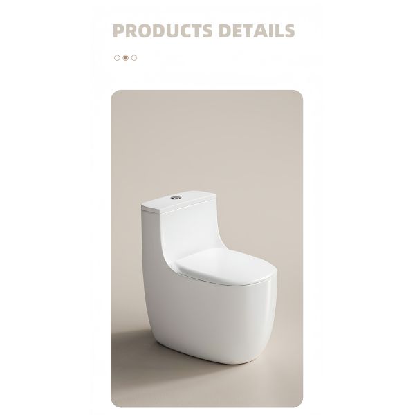One Piece Toilet Bowl Siphonic Vortex Flush Round High Temp Burned Ceramic Silent Lid
