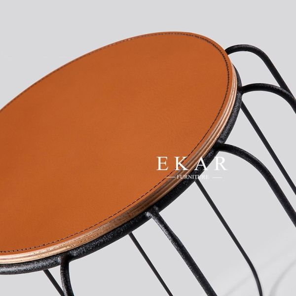 Modern Stainless Steel Frame Living Room Round Side Corner Table