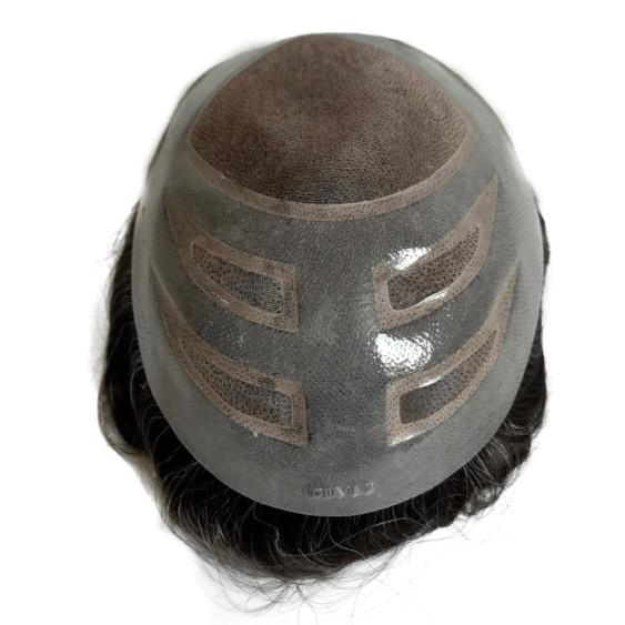 Hollywood- Male Hair Prosthesis france Lace PU Natural Hairline Human Hair Toupee Man Wig Durable Systems