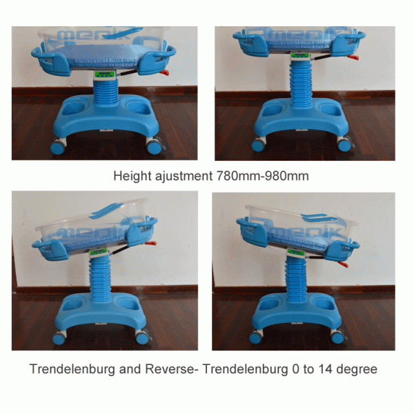 Luxurious Hospital Baby Cot , Hospital Baby Bassinet ABS Height Adjustable