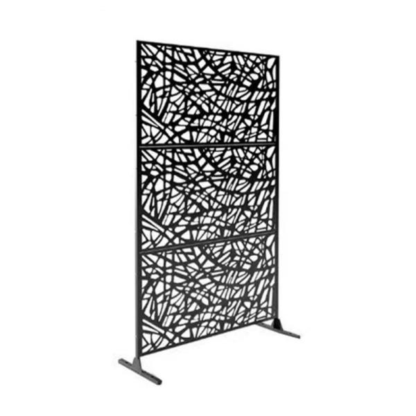 Contemporary Aluminium Black Fence Garden Holes Privacy Fence Panels