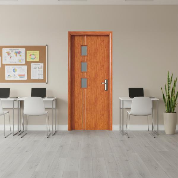 WPC Glass Door Composite Hollow Door Designed for Long Lasting Durability with Soundproof and Heat Insulation Properties