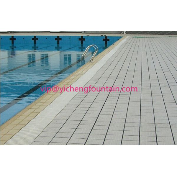 Durable Porcelain Swimming Pool Deck Tiles Eco - Friendly FINA Standard Ivory Color