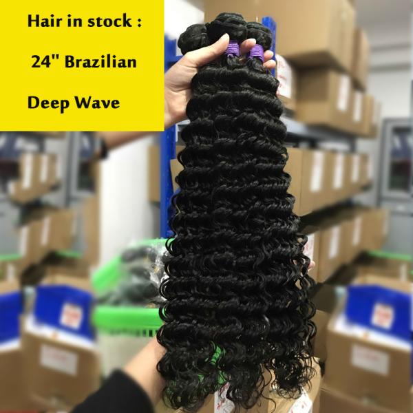 Pacotes brasileiros do cabelo da onda profunda, pacotes brasileiros não processados do cabelo encaracolado 
