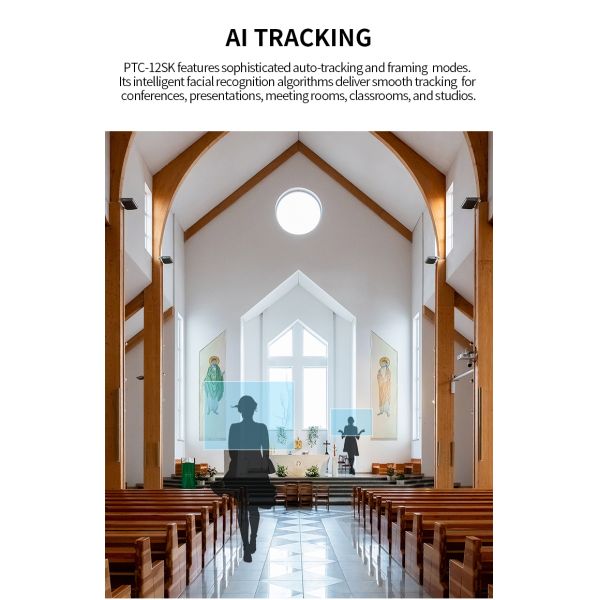 PTC-12SK Auto Tracking Video Conference Camera for Live Streaming and IP Broadcasting