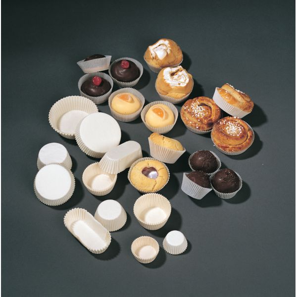 38*21mm  Greaseproof Cupcake Liners ( European Raw Paper ) With Heat Tolerance Up To 220°C