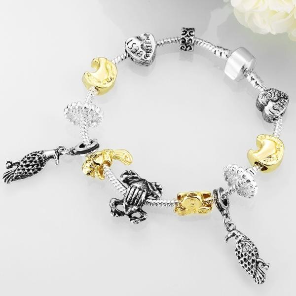 SJ Personalized Women Jewelry Accessories Vintage Ethnic Style Magnet Buckle Mix Animals Fish Charm Bead Bracelet