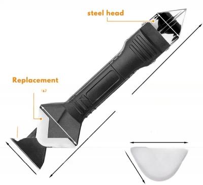 Stainless Steel Head Silicone Sealant Tool 3 In 1 Sealant Scraper Multifunction
