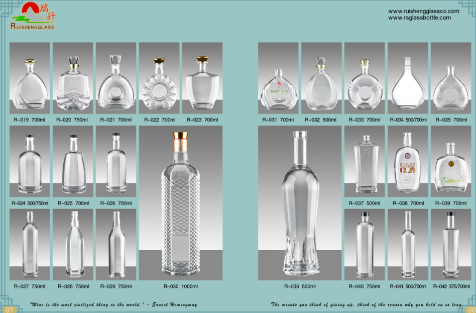 500ml Glass Alcohol Bottles with Frosted/Transparent/Painted Color