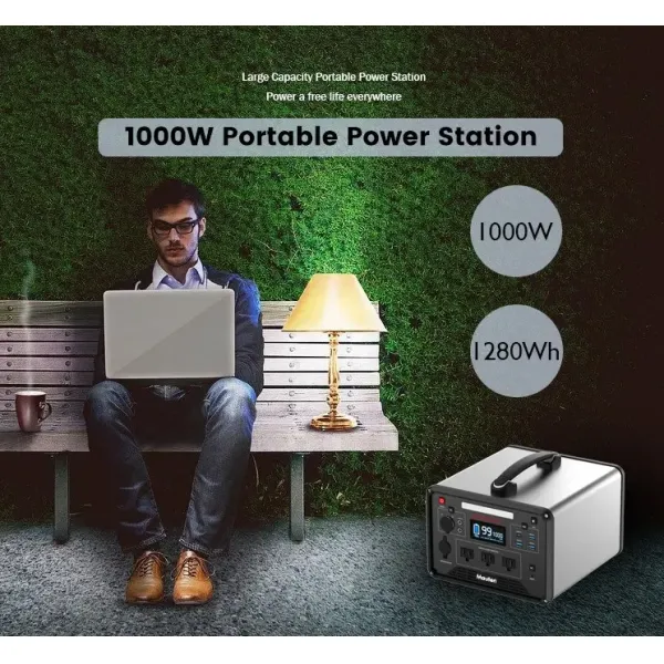 Lifepo4 Portable Power Station 1000w Outdoor Solar Power Supply For Camping