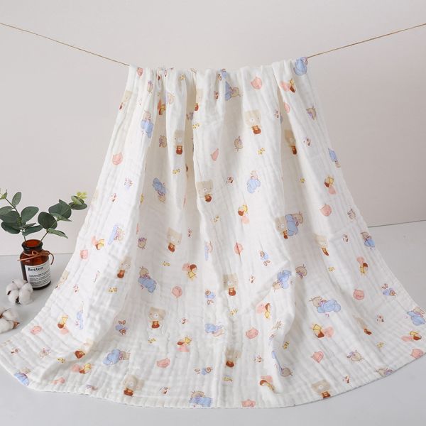 Cotton gauze baby bath towel newborn blanket cover suitable for any season's baby blanket cover