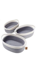 storage Basket Decorative Rope Basket Wooden Bead Decoration For Blankets,Toys,Clothes,Shoes,Plant Organizer Bin