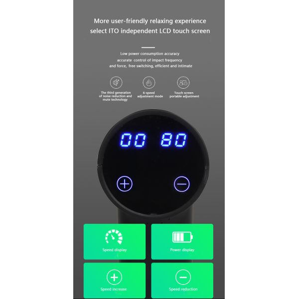 Ручной массажный пистолет ODM с ЖК-дисплеем для глубокого массажа мышечной ткани