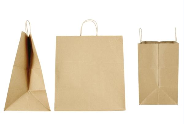 Biodegradable Folding Paper Packaging 300um Kraft Paper Shopping Bag