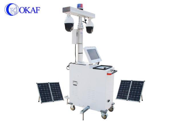 Solar CCTV Trailer Construction Site Mobile Video Surveillance Trailer Metal Material