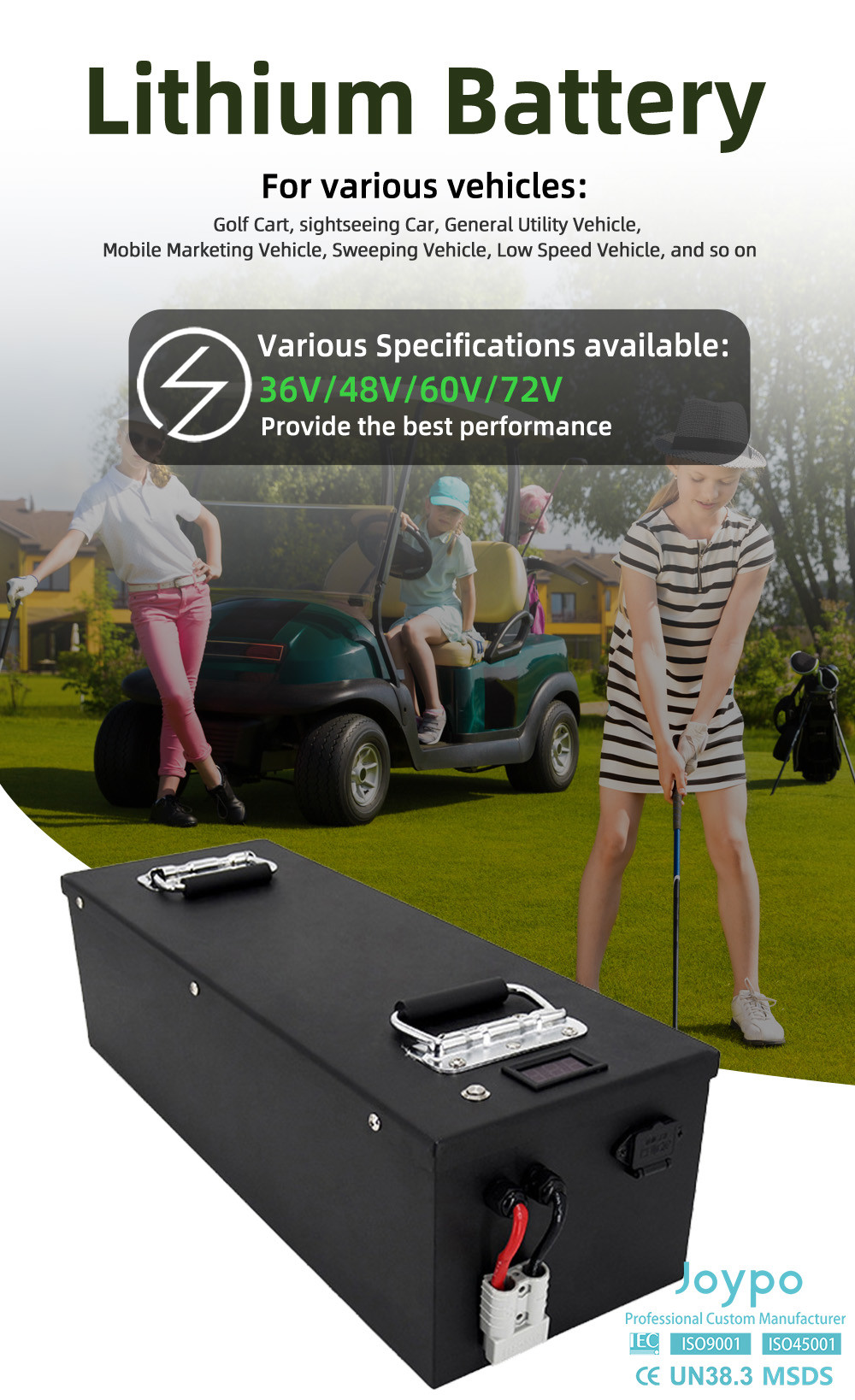 4000 циклов 48 вольт литий-ионный бассейн для гольфа аккумулятор 150Ач для электромобиля