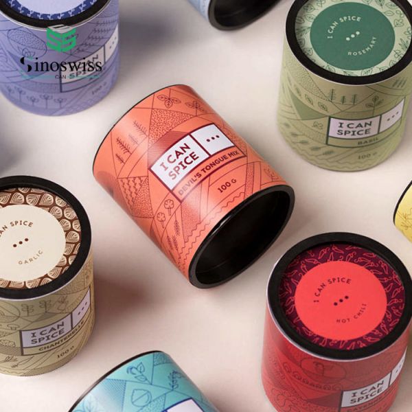 Sealed Paper Tube Containers Food Safe Moisture Proof Round Cardboard Cylinders