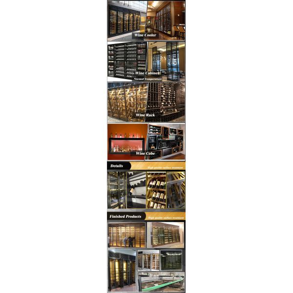 Wall Hanging Stainless Steel Wine Cabinet luxury Custom For Hotel