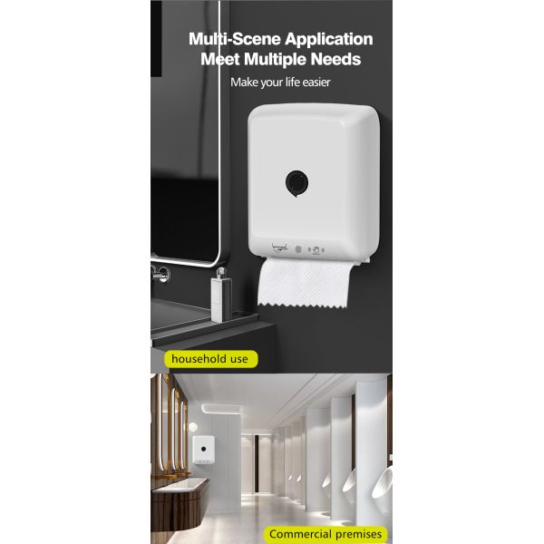 Lockable Touchless Auto Cut Paper Towel Dispenser Wall Mounted ABS Plastic Material