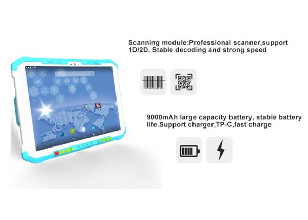 IP67 10 Inch Industrial Tablet PC , Ruggedized Android Tablet QC2.0 Fast Charging