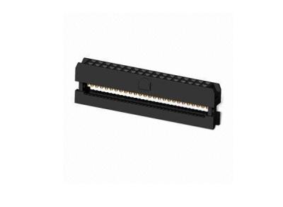 PCB Board Black IDC Connector , Brass Daul Row 20 Poles IDC Header Connector