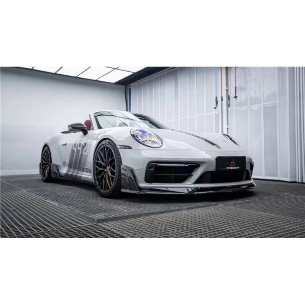 For Porsche 992s Carbon Fiber Body Kit 992s AE Style Dry Carbon Fiber Front Lip Diffuser Spoiler Side Skirt