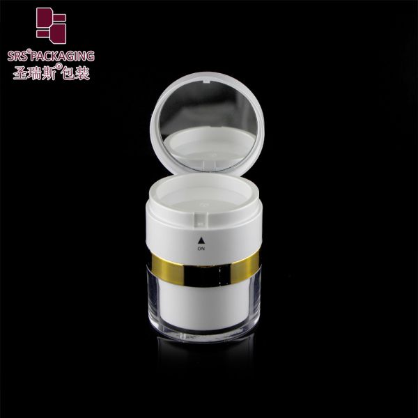 15ml 30ml flip cap with mirror acrylic serum custom airless bottle