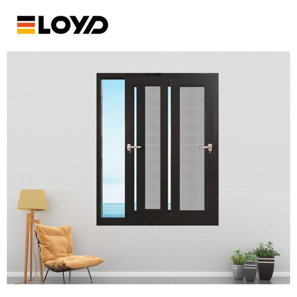 luxo Brown impermeável vidro temperado fechadura de porta de janela deslizante