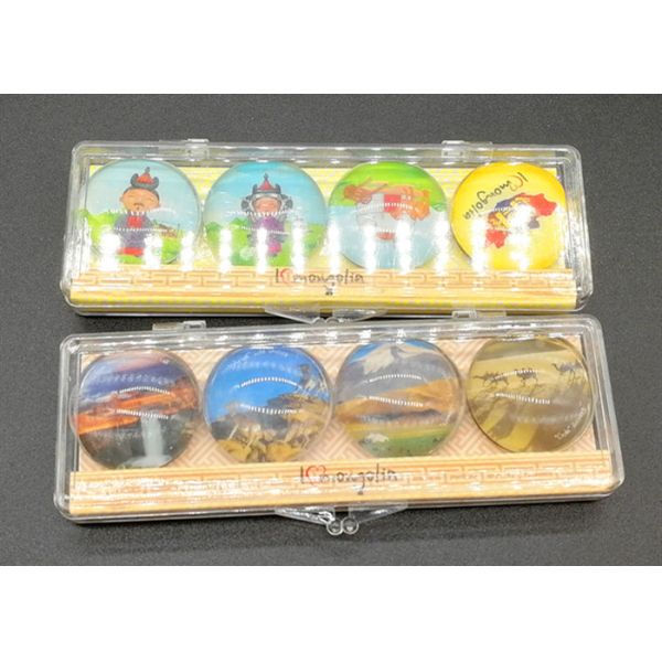 Matériel rond de verre cristal d'aimants de photo d'OEM/ODM avec la boîte en