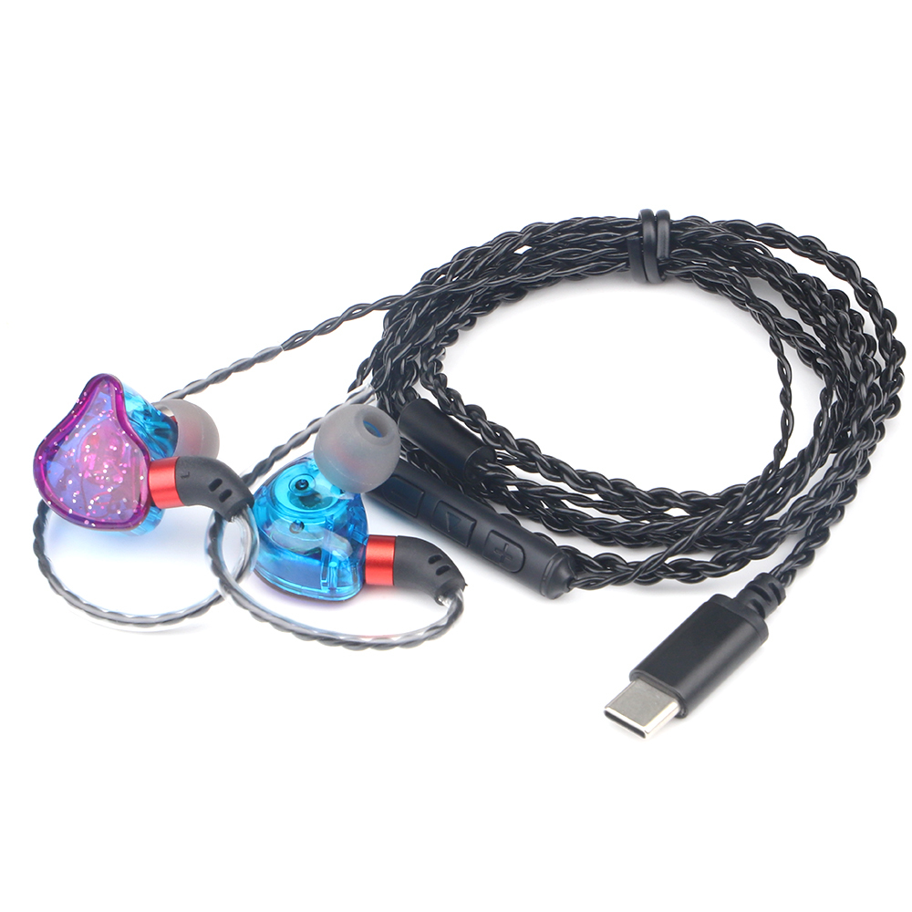 ML-AZ04 Type‑C/3.5mm Wired In‑Ear Earphones, 10mm Dynamic Driver HiFi Stereo Earbuds, Ergonomic Over‑Ear Hook Design with Built‑in Microphone Volume Control, 360° Surround Sound Sports Headphones