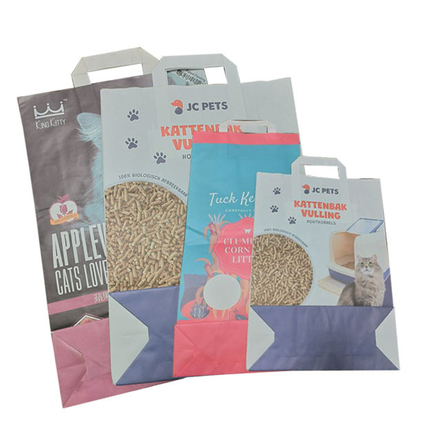 7 цветов завертывают сумки в бумагу сора кота регулируют упаковку бумаги Kraft кладут открытый рот в мешки