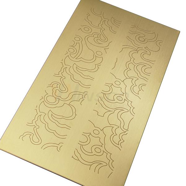 Placa gravada do titânio do revestimento de 304 espelhos da linha fina ouro de aço inoxidável