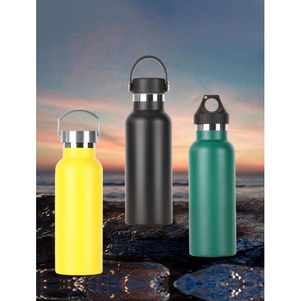 20oz Aluminum Water Bottles Bulk Reusable Water Bottles Lightweight Leak Proof Aluminum Sports with Twist Cap Buckle for Gym, Hiking, Cycling, Camping, Fishing